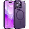 FNTCASE for iPhone 17 Case: [Compatible with Magsafe] Translucent Matte Cases with [Full Camera Protection] [Screen Protector] Military Grade Shockproof Protective Phone Cover – Light Purple(Purple)