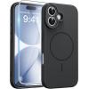 FNTCASE for iPhone 17 Case: [Compatible with Magsafe] Translucent Matte Cases with [Full Camera Protection] [Screen Protector] Military Grade Shockproof Protective Phone Cover – Light Purple(Full Black)