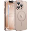 FNTCASE for iPhone 17 Case: [Compatible with Magsafe] Translucent Matte Cases with [Full Camera Protection] [Screen Protector] Military Grade Shockproof Protective Phone Cover – Light Purple(Desert Gold)