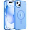 FNTCASE for iPhone 17 Case: [Compatible with Magsafe] Translucent Matte Cases with [Full Camera Protection] [Screen Protector] Military Grade Shockproof Protective Phone Cover – Light Purple(Ice Blue)