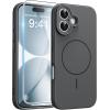 FNTCASE for iPhone 17 Case: [Compatible with Magsafe] Translucent Matte Cases with [Full Camera Protection] [Screen Protector] Military Grade Shockproof Protective Phone Cover – Light Purple(Full Gray)