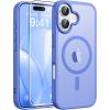 FNTCASE for iPhone 17 Case: [Compatible with Magsafe] Translucent Matte Cases with [Full Camera Protection] [Screen Protector] Military Grade Shockproof Protective Phone Cover – Light Purple(Ultramarine)