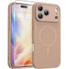 FNTCASE for iPhone 17 Case: [Compatible with Magsafe] Translucent Matte Cases with [Full Camera Protection] [Screen Protector] Military Grade Shockproof Protective Phone Cover – Light Purple(Full Gold)