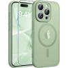FNTCASE for iPhone 17 Case: [Compatible with Magsafe] Translucent Matte Cases with [Full Camera Protection] [Screen Protector] Military Grade Shockproof Protective Phone Cover – Light Purple(Light Moss)