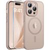 FNTCASE for iPhone 17 Case: [Compatible with Magsafe] Translucent Matte Cases with [Full Camera Protection] [Screen Protector] Military Grade Shockproof Protective Phone Cover – Light Purple(Desert Gold)