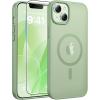 FNTCASE for iPhone 17 Case: [Compatible with Magsafe] Translucent Matte Cases with [Full Camera Protection] [Screen Protector] Military Grade Shockproof Protective Phone Cover – Light Purple(Light Moss)