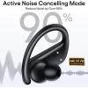 Hybrid Active Noise Cancelling Wireless Earbuds 80 Hrs Playtime Hi-Res Stereo Sound Bluetooth Headphones with Transparency Mode Ear Buds with Earhooks ANC Sports Earphones for Workout Running Travel(Black)