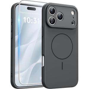 FNTCASE for iPhone 17 Case: [Compatible with Magsafe] Translucent Matte Cases with [Full Camera Protection] [Screen Protector] Military Grade Shockproof Protective Phone Cover – Light Purple(Full Gray)
