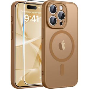 FNTCASE for iPhone 17 Case: [Compatible with Magsafe] Translucent Matte Cases with [Full Camera Protection] [Screen Protector] Military Grade Shockproof Protective Phone Cover – Light Purple(Brown)