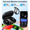 AI Translation Earbuds Real Time 164 Languages Translator Ear Buds Audifonos Traductores Inglés Español 4-in-1 Wireless Headphones Bluetooth Earphones for Travel Business Meeting Learning Oil Black
