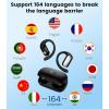 AI Translation Earbuds Real Time 164 Languages Translator Ear Buds Audifonos Traductores Inglés Español 4-in-1 Wireless Headphones Bluetooth Earphones for Travel Business Meeting Learning Oil Black
