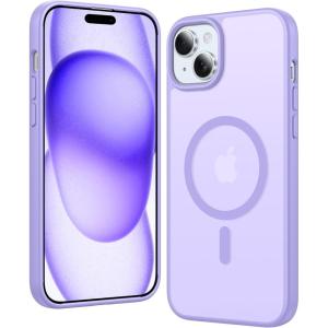 FNTCASE for iPhone 15 Plus Case: Clear Magnetic Phone Cases Compatible with Magsafe Slim Anti Yellowing Military Grade Drop Protection Rugged Protective Transparent Cell Phone Cover (C-A Pink)(C-Purple)