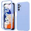 FNTCASE for Galaxy A16 5G Phone Case: [with Built-in Screen Protector] Protective Silicone Rugged Shockproof Phone Cover | Full Protection Dual Layer Samsung A 16 Cases – Black(Periwinkle Blue)