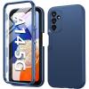 FNTCASE for Galaxy A16 5G Phone Case: [with Built-in Screen Protector] Protective Silicone Rugged Shockproof Phone Cover | Full Protection Dual Layer Samsung A 16 Cases – Black(Navy Blue)