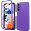FNTCASE for Galaxy A16 5G Phone Case: [with Built-in Screen Protector] Protective Silicone Rugged Shockproof Phone Cover | Full Protection Dual Layer Samsung A 16 Cases – Black(Navy Purple)