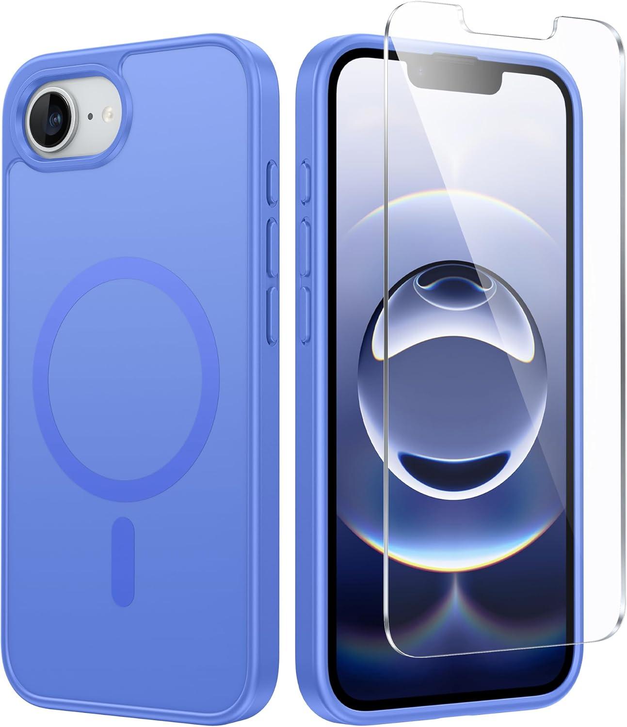 imageFNTCASE for iPhone 17 Pro Max Case Silver Compatible with Magsafe Magnetic Phone Cover with Screen Protector Military Grade Shockproof Protective DualTone Design for 17 ProMax 69 inchUltramarine