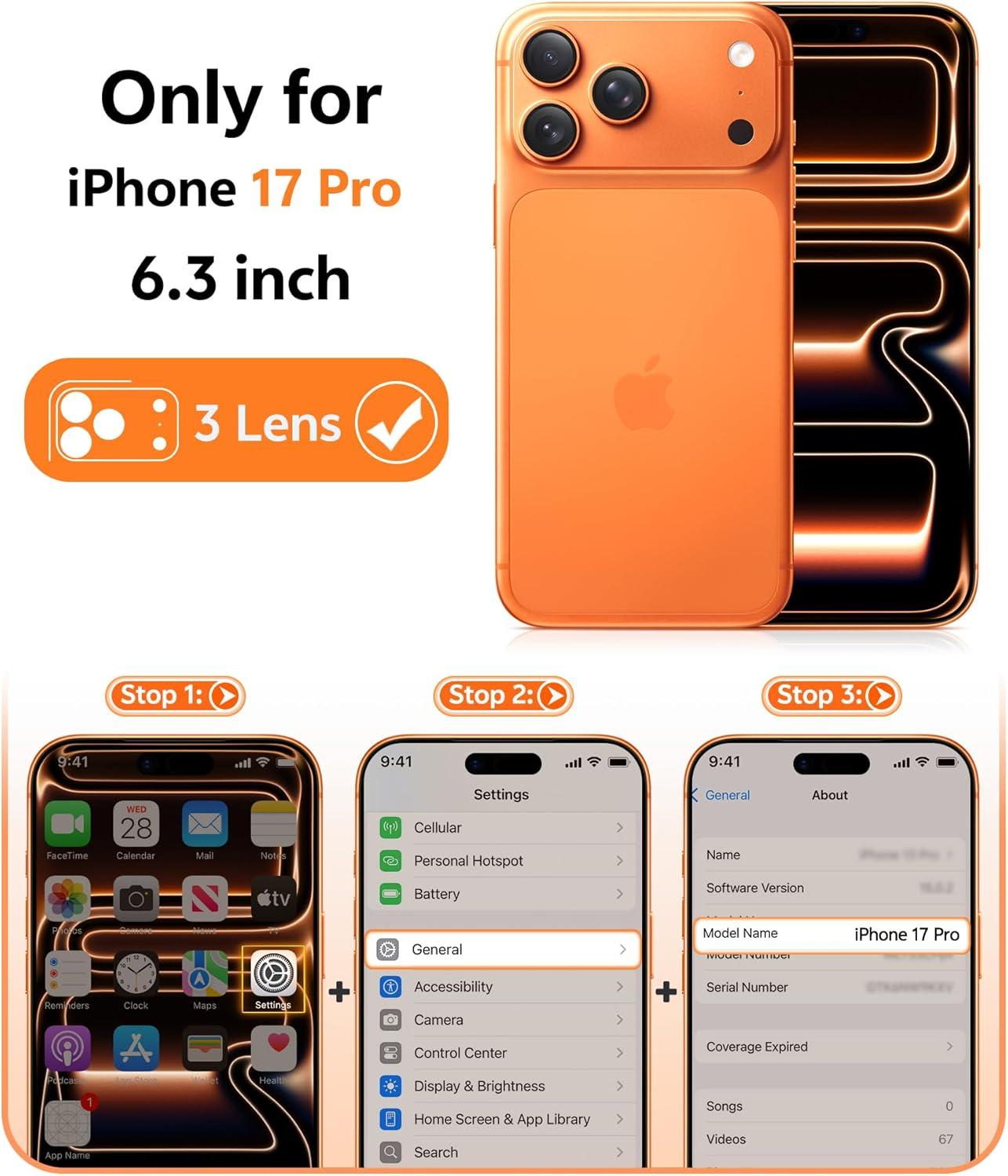 imageFNTCASE for iPhone 17 Pro Max Case Silver Compatible with Magsafe Magnetic Phone Cover with Screen Protector Military Grade Shockproof Protective DualTone Design for 17 ProMax 69 inchCosmic Orange