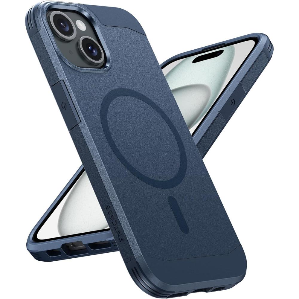 imageFNTCASE for iPhone 17 Pro Max Case Silver Compatible with Magsafe Magnetic Phone Cover with Screen Protector Military Grade Shockproof Protective DualTone Design for 17 ProMax 69 inchMatte Blue
