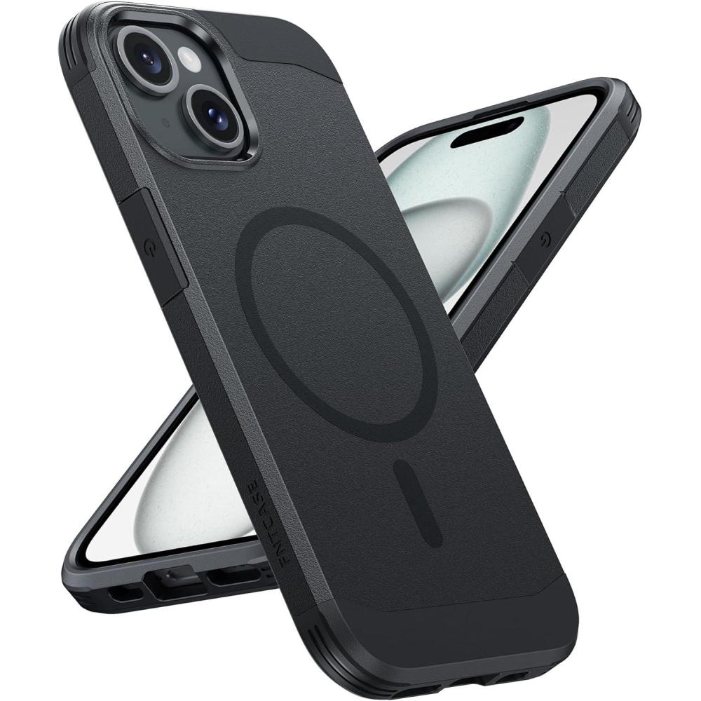 imageFNTCASE for iPhone 17 Pro Max Case Silver Compatible with Magsafe Magnetic Phone Cover with Screen Protector Military Grade Shockproof Protective DualTone Design for 17 ProMax 69 inchMatte Black