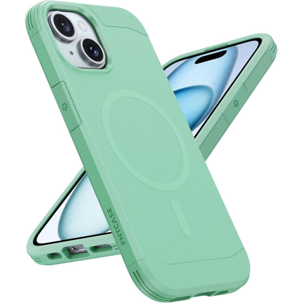 imageFNTCASE for iPhone 17 Pro Max Case Silver Compatible with Magsafe Magnetic Phone Cover with Screen Protector Military Grade Shockproof Protective DualTone Design for 17 ProMax 69 inchMatte Green