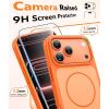 FNTCASE for iPhone 17 Pro Max Case Silver: [Compatible with Magsafe] [Magnetic Phone Cover with Screen Protector] Military Grade Shockproof Protective Dual-Tone Design‌ for 17 ProMax, 6.9 inch(Cosmic Orange)