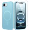 FNTCASE for iPhone 17 Pro Max Case Silver: [Compatible with Magsafe] [Magnetic Phone Cover with Screen Protector] Military Grade Shockproof Protective Dual-Tone Design‌ for 17 ProMax, 6.9 inch(Cyan)