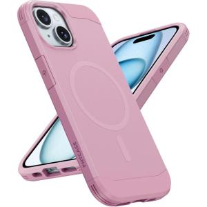 FNTCASE for iPhone 17 Pro Max Case Silver: [Compatible with Magsafe] [Magnetic Phone Cover with Screen Protector] Military Grade Shockproof Protective Dual-Tone Design‌ for 17 ProMax, 6.9 inch(Matte Pink)