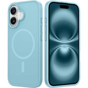FNTCASE for iPhone 17 Pro Max Case Silver: [Compatible with Magsafe] [Magnetic Phone Cover with Screen Protector] Military Grade Shockproof Protective Dual-Tone Design‌ for 17 ProMax, 6.9 inch(Cyan)