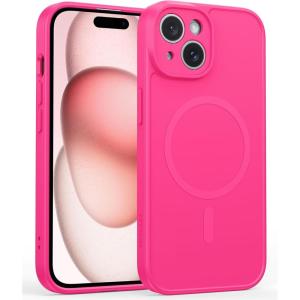 FNTCASE for iPhone 17 Pro Max Case Silver: [Compatible with Magsafe] [Magnetic Phone Cover with Screen Protector] Military Grade Shockproof Protective Dual-Tone Design‌ for 17 ProMax, 6.9 inch(Hot Pink)