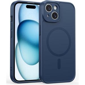 FNTCASE for iPhone 17 Pro Max Case Silver: [Compatible with Magsafe] [Magnetic Phone Cover with Screen Protector] Military Grade Shockproof Protective Dual-Tone Design‌ for 17 ProMax, 6.9 inch(Blue)