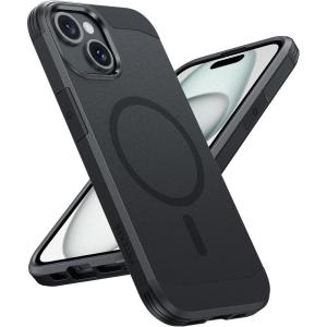 FNTCASE for iPhone 17 Pro Max Case Silver: [Compatible with Magsafe] [Magnetic Phone Cover with Screen Protector] Military Grade Shockproof Protective Dual-Tone Design‌ for 17 ProMax, 6.9 inch(Matte Black)