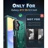 FNTCASE for Samsung Galaxy A15-5G Case: Military Grade Drop Proof Protection Phone Cover with Kickstand | Heavy Duty Rugged Full Body Protective Shockproof Matte Textured TPU Cases – 6.5 Inch (Black)(Green)