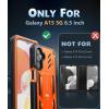 FNTCASE for Samsung Galaxy A15-5G Case: Military Grade Drop Proof Protection Phone Cover with Kickstand | Heavy Duty Rugged Full Body Protective Shockproof Matte Textured TPU Cases – 6.5 Inch (Black)(Orange)
