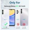 FNTCASE for Samsung Galaxy A15-5G Case: Military Grade Drop Proof Protection Phone Cover with Kickstand | Heavy Duty Rugged Full Body Protective Shockproof Matte Textured TPU Cases – 6.5 Inch (Black)(T-Black)