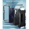FNTCASE for Samsung Galaxy A15-5G Case: Military Grade Drop Proof Protection Phone Cover with Kickstand | Heavy Duty Rugged Full Body Protective Shockproof Matte Textured TPU Cases – 6.5 Inch (Black)(T-Black)