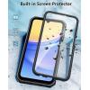 FNTCASE for Samsung Galaxy A15-5G Case: Military Grade Drop Proof Protection Phone Cover with Kickstand | Heavy Duty Rugged Full Body Protective Shockproof Matte Textured TPU Cases – 6.5 Inch (Black)(T-Black)