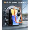 FNTCASE for Samsung Galaxy A15-5G Case: Military Grade Drop Proof Protection Phone Cover with Kickstand | Heavy Duty Rugged Full Body Protective Shockproof Matte Textured TPU Cases – 6.5 Inch (Black)(Orange)