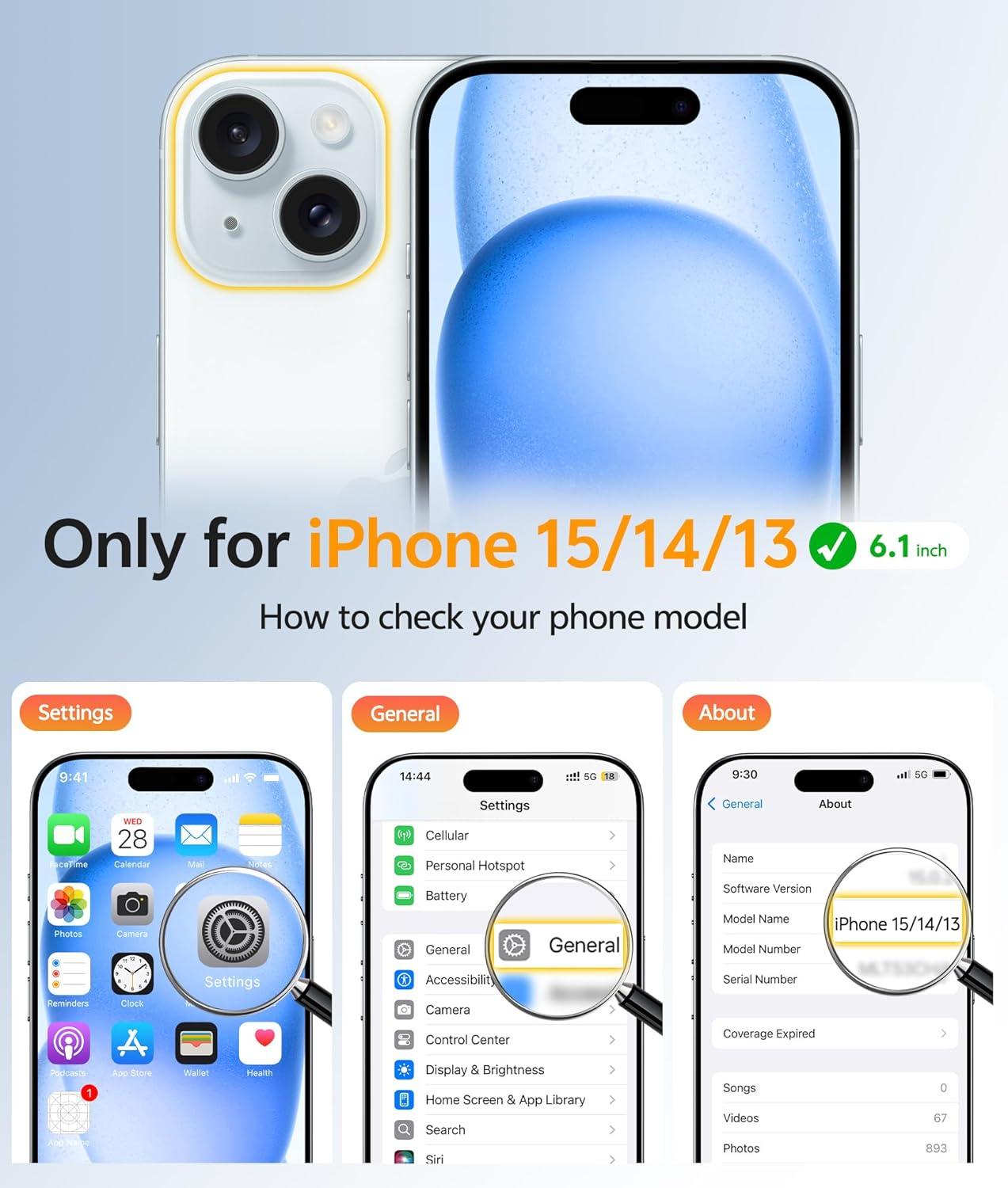 imageFNTCASE for iPhone 15 Pro Case Compatible with Magsafe Translucent Matte Magnetic Phone Cover Military Grade Drop Protection Shockproof Protective Cases BlackIce Blue
