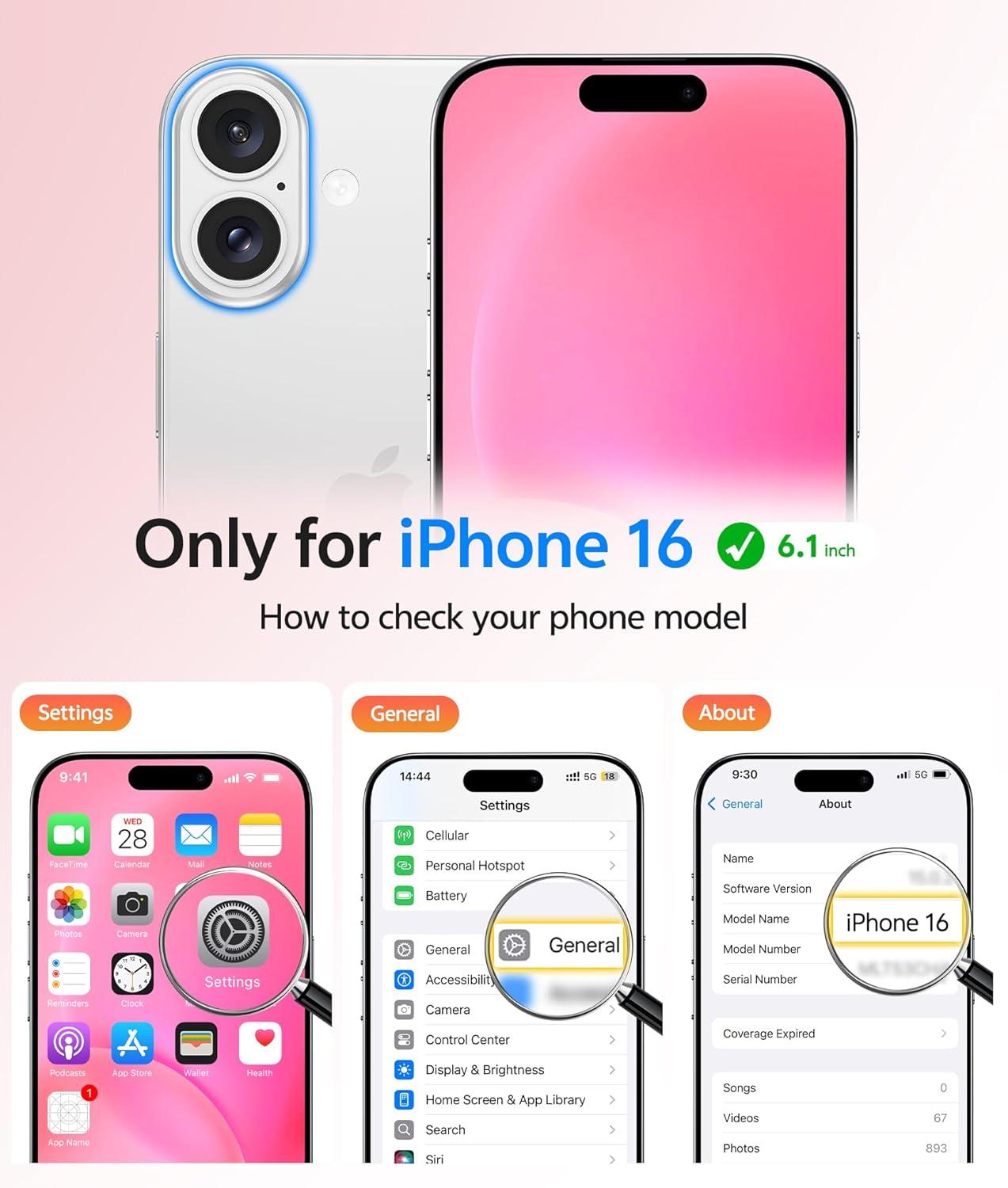 imageFNTCASE for iPhone 15 Pro Case Compatible with Magsafe Translucent Matte Magnetic Phone Cover Military Grade Drop Protection Shockproof Protective Cases BlackHot Pink