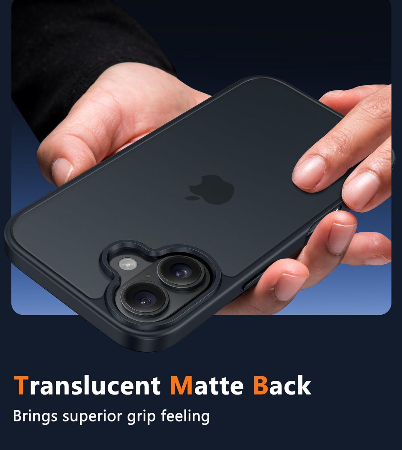 imageFNTCASE for iPhone 15 Pro Case Compatible with Magsafe Translucent Matte Magnetic Phone Cover Military Grade Drop Protection Shockproof Protective Cases BlackBlack Matte
