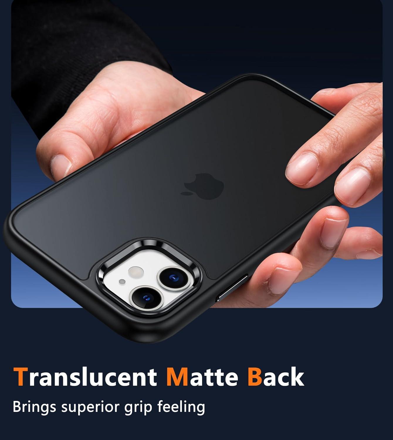 imageFNTCASE for iPhone 15 Pro Case Compatible with Magsafe Translucent Matte Magnetic Phone Cover Military Grade Drop Protection Shockproof Protective Cases BlackBlack Matte