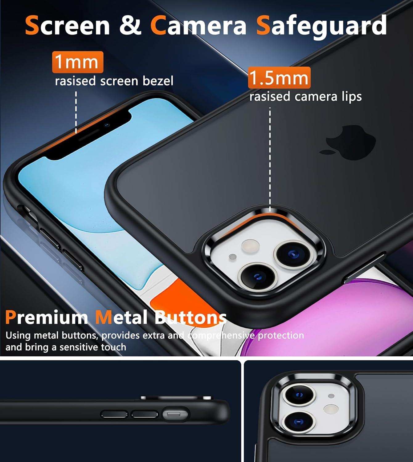 imageFNTCASE for iPhone 15 Pro Case Compatible with Magsafe Translucent Matte Magnetic Phone Cover Military Grade Drop Protection Shockproof Protective Cases BlackBlack Matte