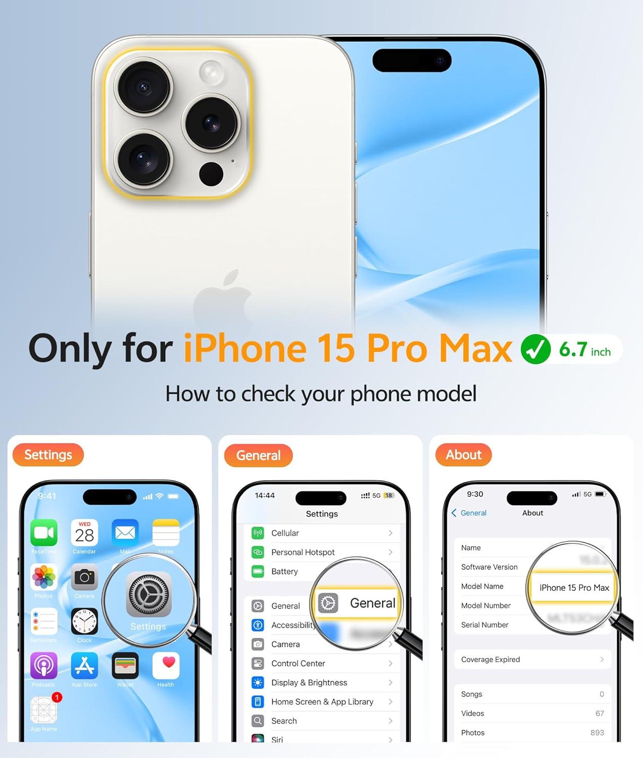 imageFNTCASE for iPhone 15 Pro Case Compatible with Magsafe Translucent Matte Magnetic Phone Cover Military Grade Drop Protection Shockproof Protective Cases BlackLight Blue