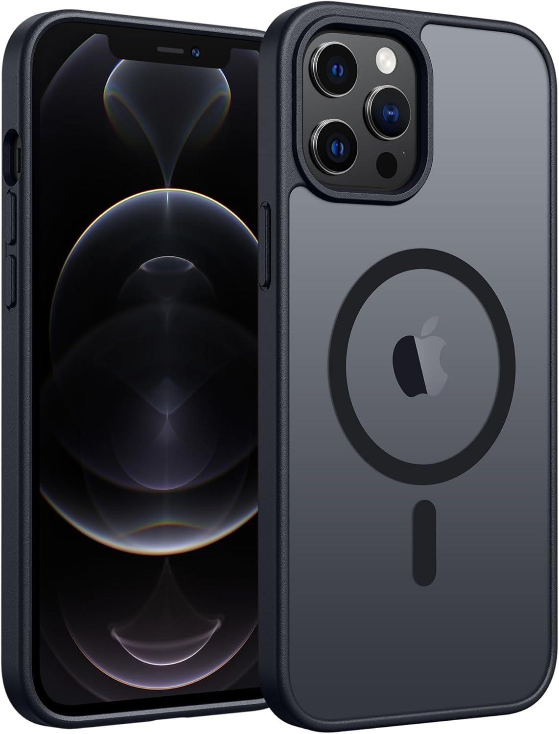 imageFNTCASE for iPhone 15 Pro Case Compatible with Magsafe Translucent Matte Magnetic Phone Cover Military Grade Drop Protection Shockproof Protective Cases BlackBlack