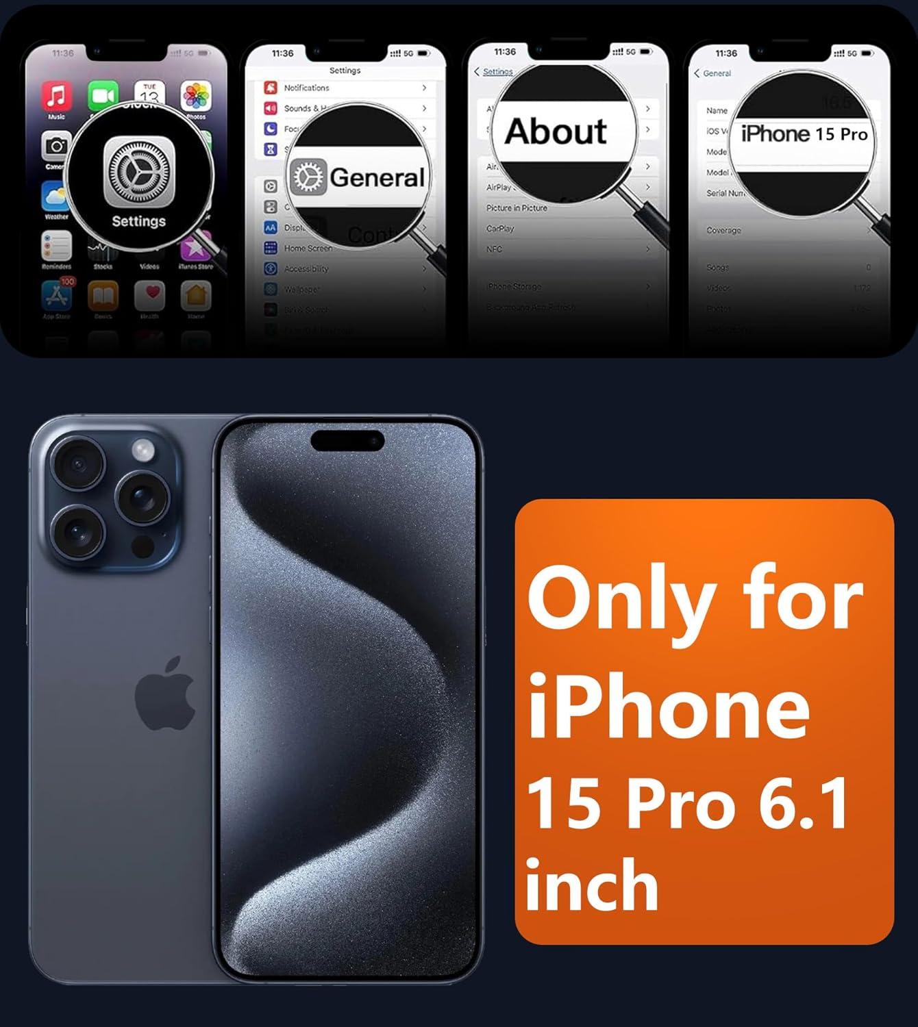 imageFNTCASE for iPhone 15 Pro Case Compatible with Magsafe Translucent Matte Magnetic Phone Cover Military Grade Drop Protection Shockproof Protective Cases BlackBlack