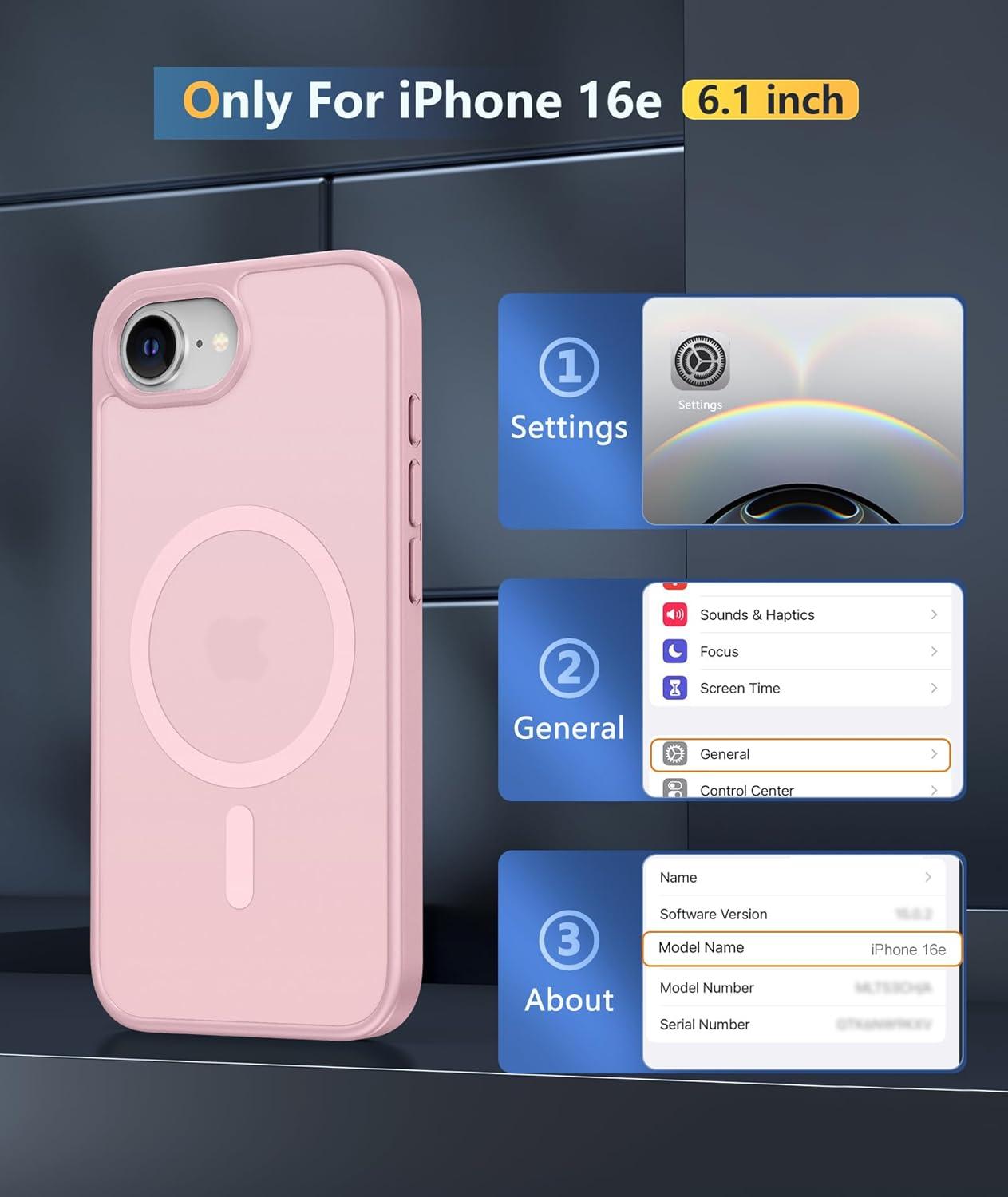 imageFNTCASE for iPhone 15 Pro Case Compatible with Magsafe Translucent Matte Magnetic Phone Cover Military Grade Drop Protection Shockproof Protective Cases BlackLight Pink