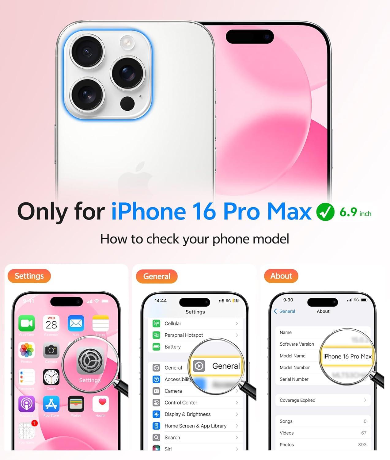 imageFNTCASE for iPhone 15 Pro Case Compatible with Magsafe Translucent Matte Magnetic Phone Cover Military Grade Drop Protection Shockproof Protective Cases BlackHot Pink