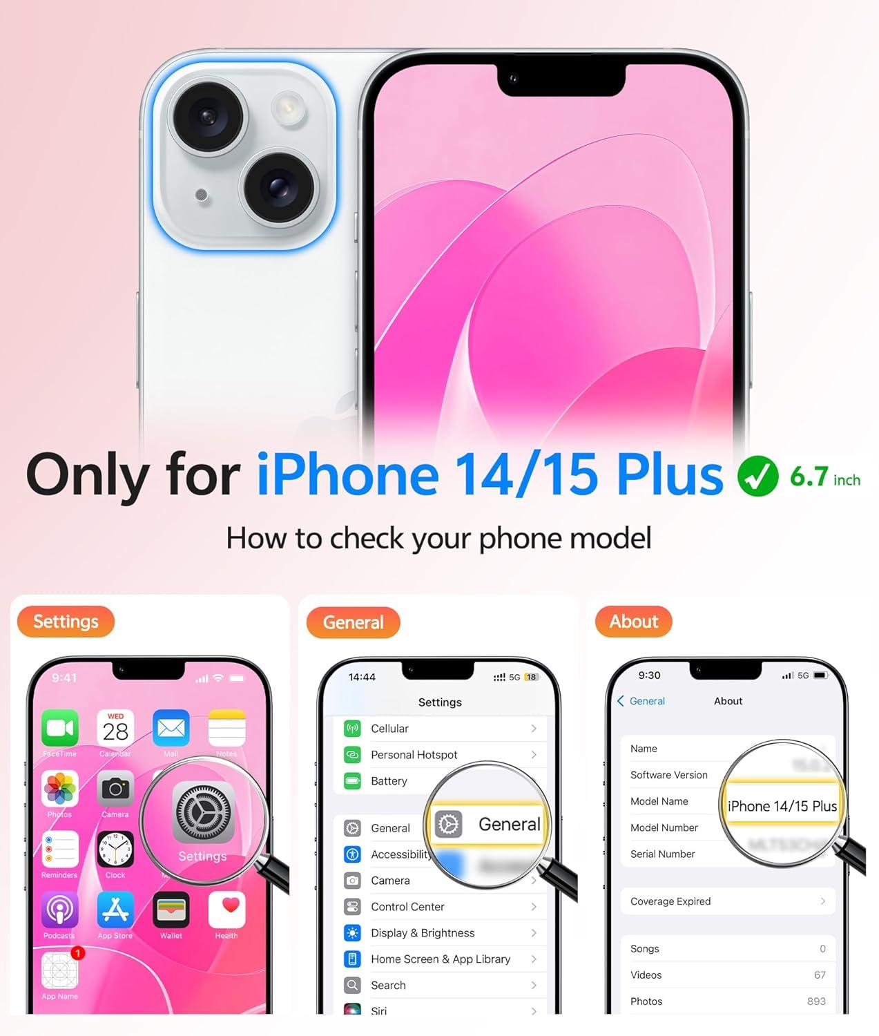 imageFNTCASE for iPhone 15 Pro Case Compatible with Magsafe Translucent Matte Magnetic Phone Cover Military Grade Drop Protection Shockproof Protective Cases BlackHot Pink