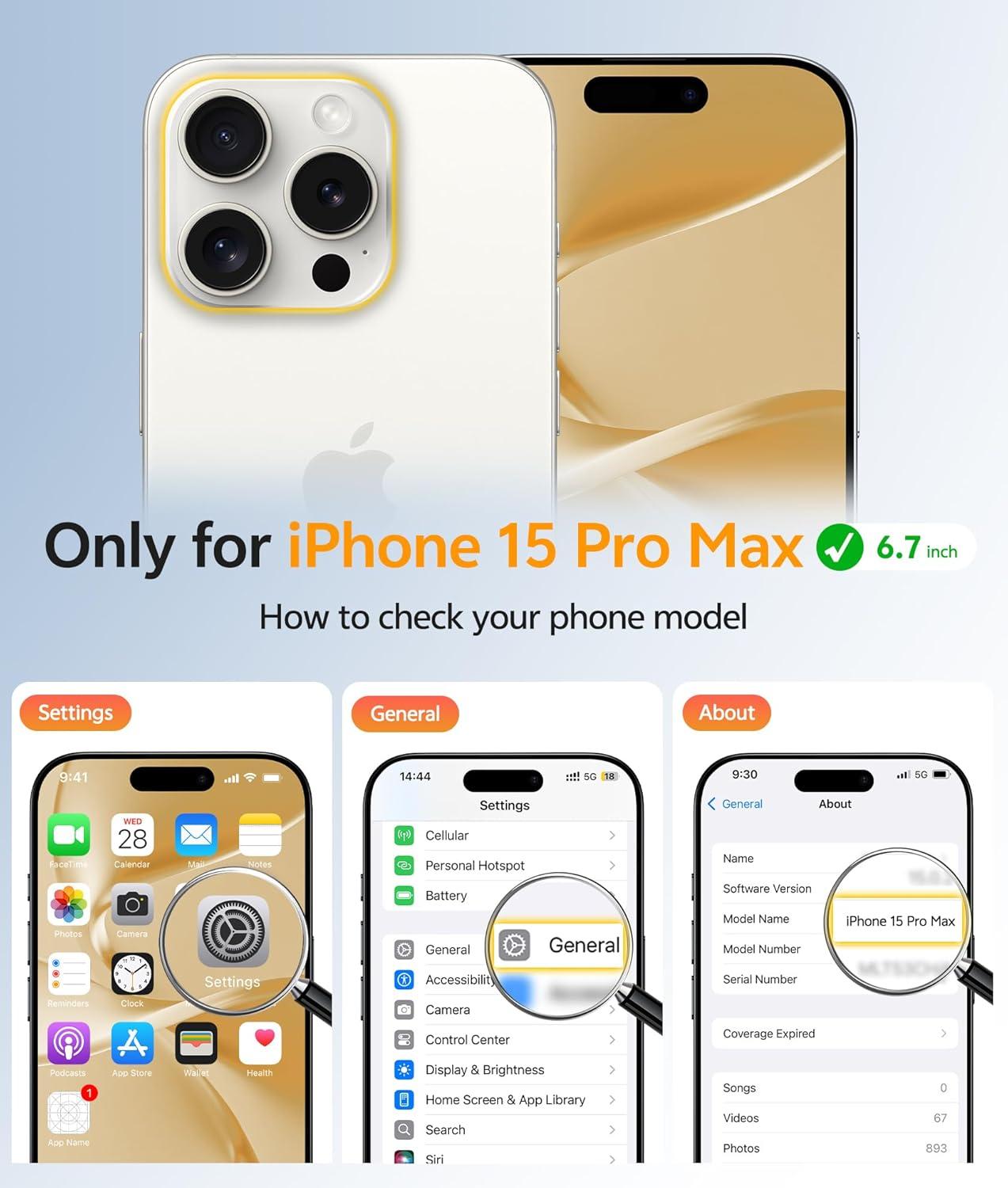 imageFNTCASE for iPhone 15 Pro Case Compatible with Magsafe Translucent Matte Magnetic Phone Cover Military Grade Drop Protection Shockproof Protective Cases BlackBrown