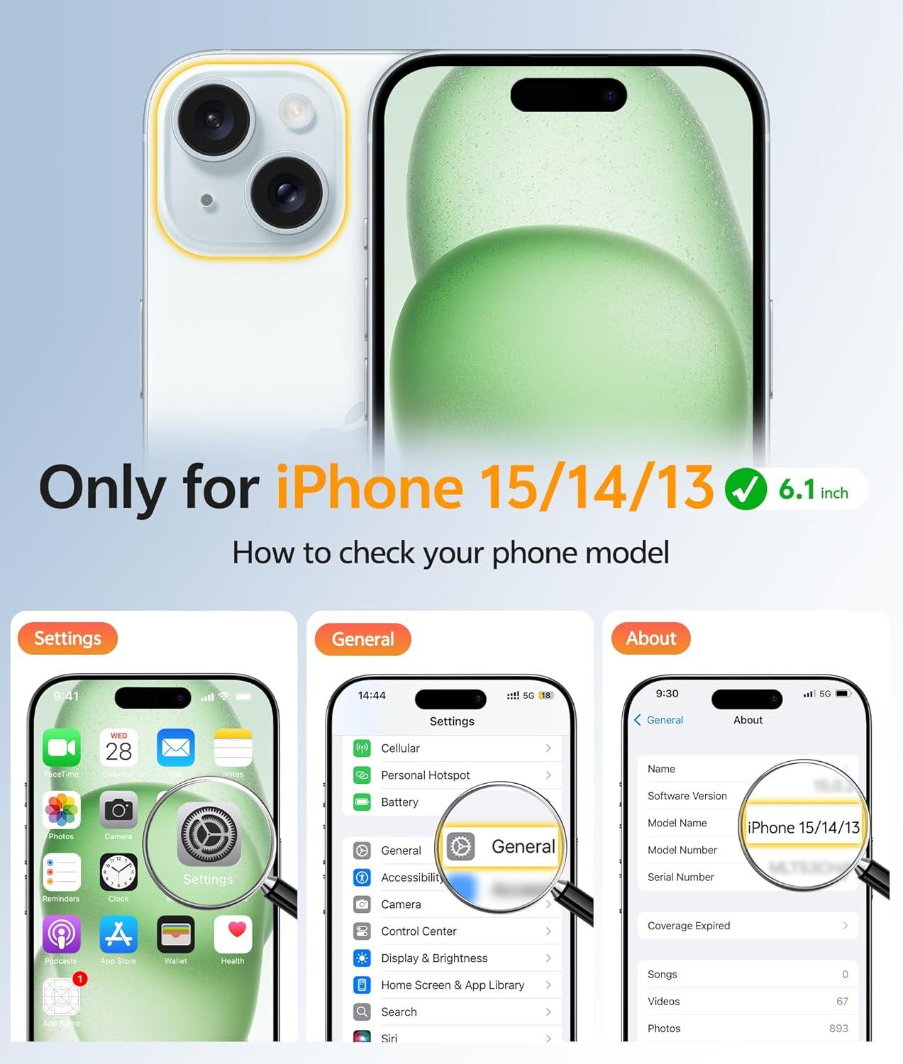 imageFNTCASE for iPhone 15 Pro Case Compatible with Magsafe Translucent Matte Magnetic Phone Cover Military Grade Drop Protection Shockproof Protective Cases BlackLight Moss